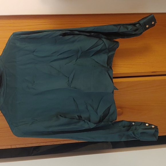 Green Silk Cropped Wilfred Shirt - Picture 3 of 5